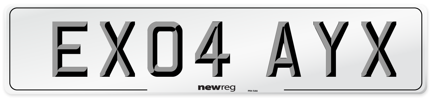 EX04 AYX Number Plate from New Reg